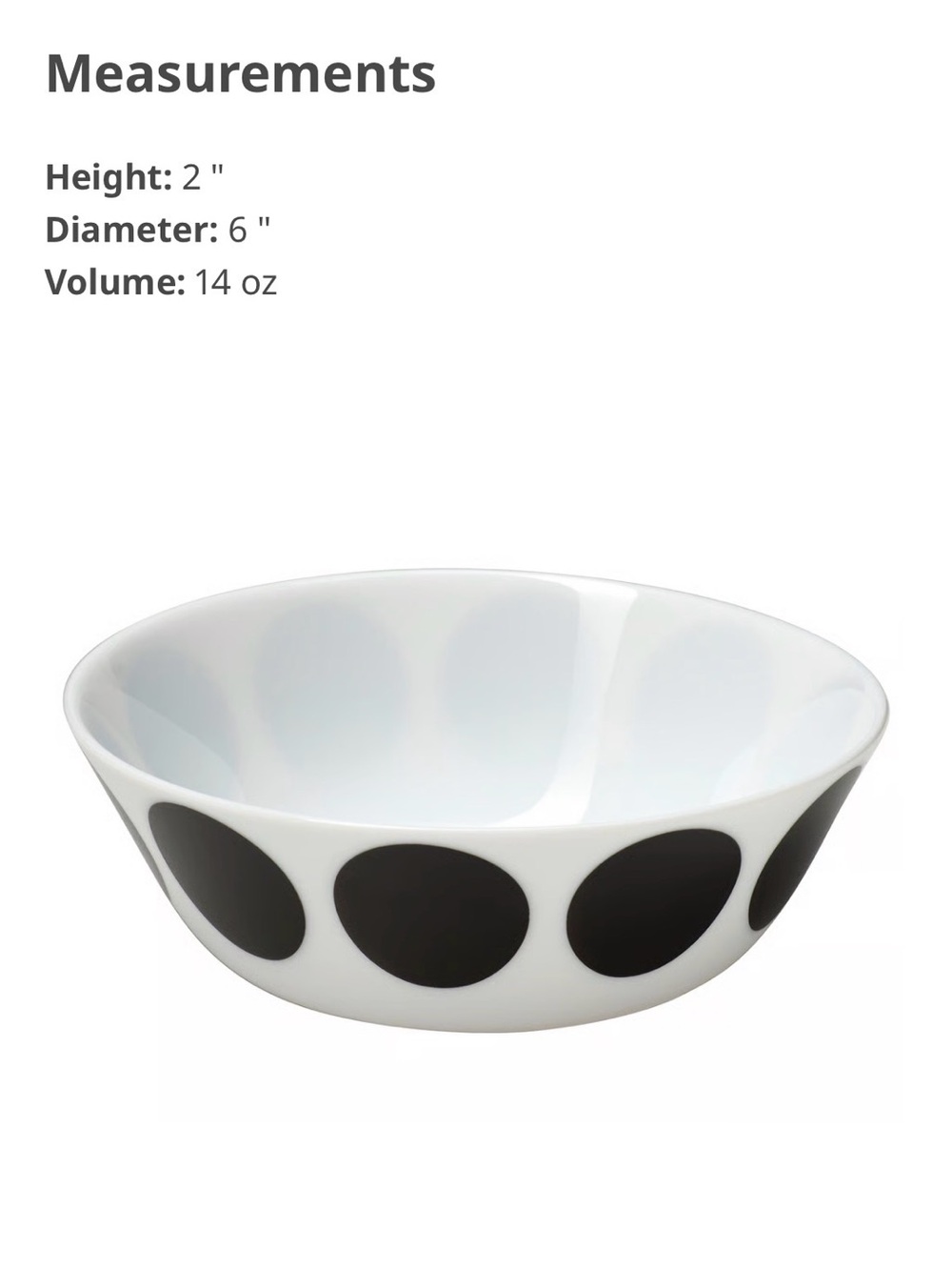 5 IKEA White Ceramic cereal soup food bowls with Black Dot Pattern new - Picture 12 of 12